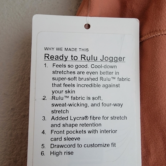 Lululemon Ready to Rulu Jogger in Desert Sun size 6 NWT - Picture 8 of 9